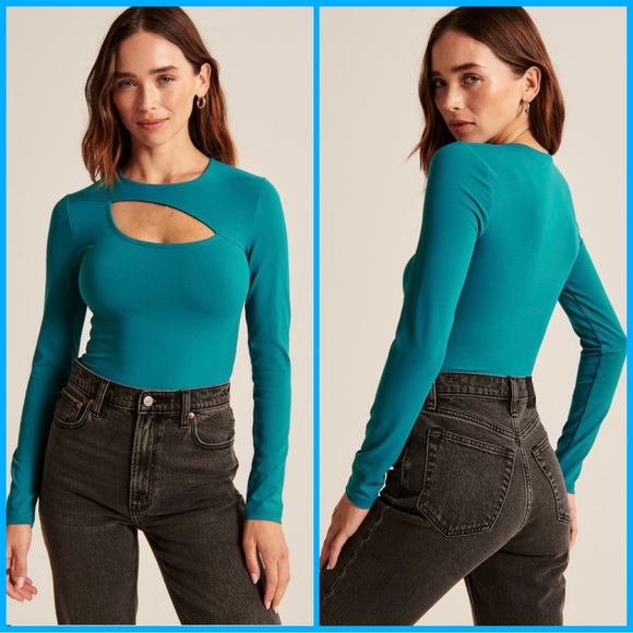 Abercrombie & Fitch Tops - Abercrombie & Fitch Long Sleeve Cutout Crew Bodysuit